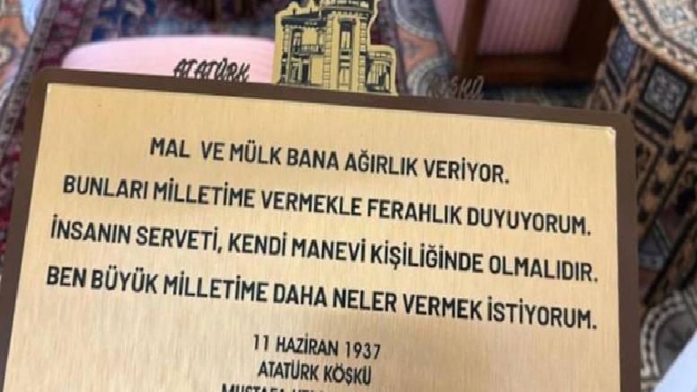 Ataürk’ün sözlerinin yer aldığı plaket 2 yıl sonra eski yerine konuldu