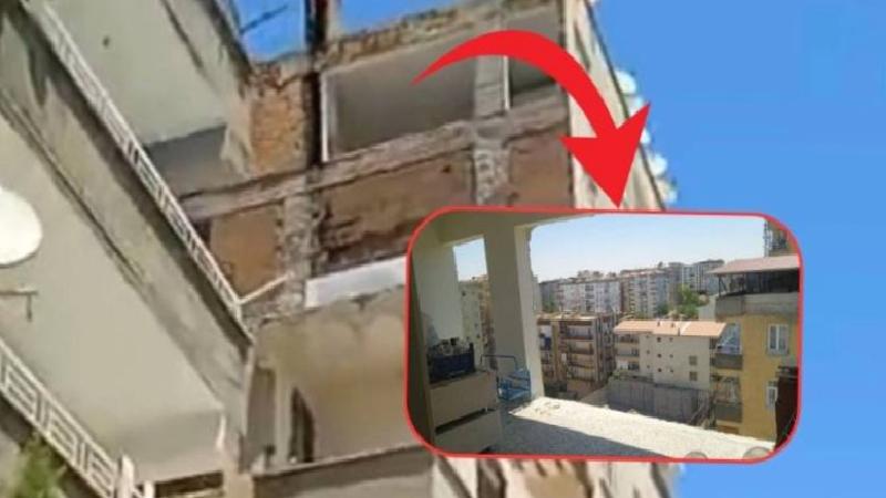 Diyarbakır’da yıkım sırasında zarar gören binada 5 aile yaşamaya devam ediyor
