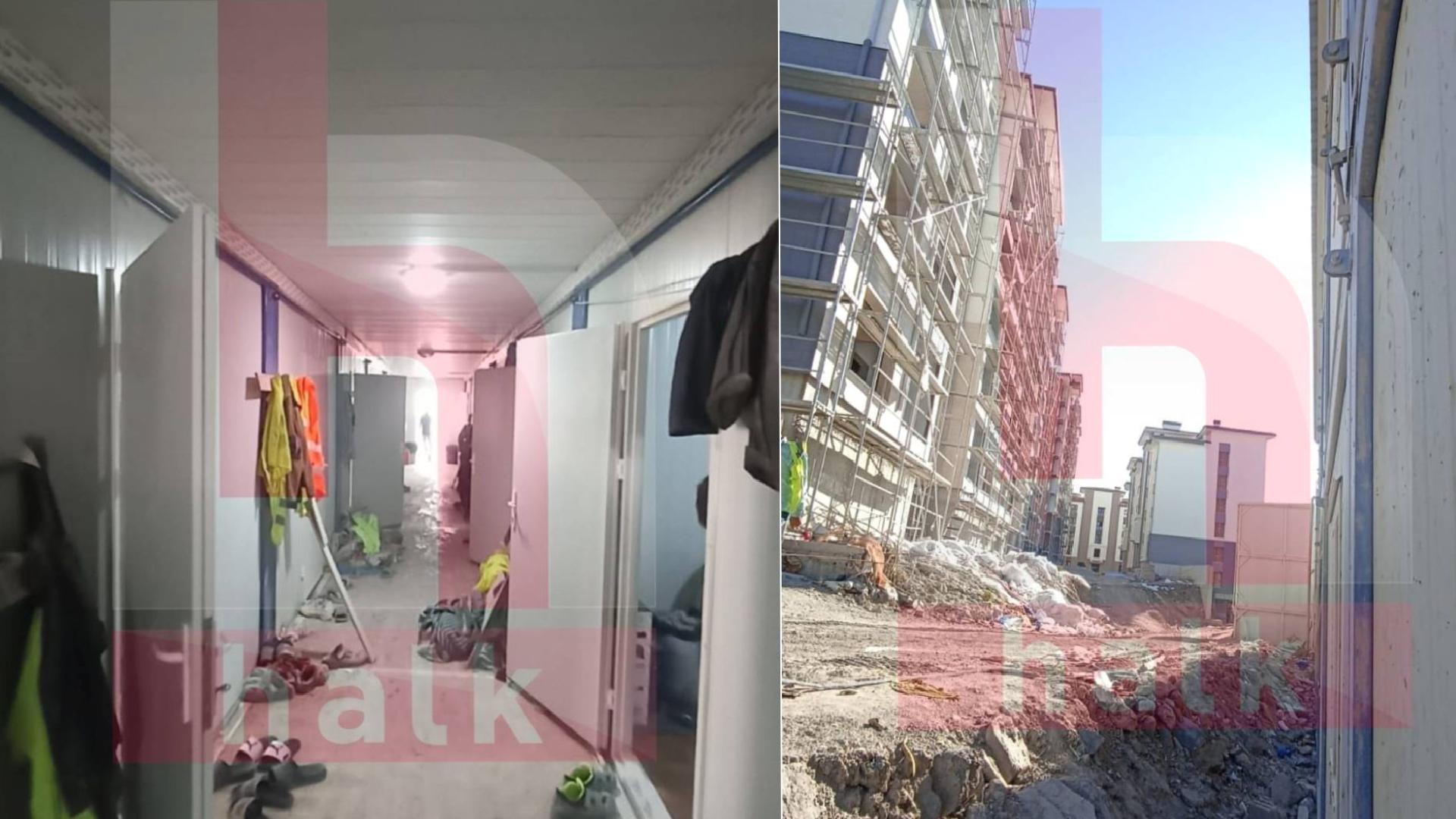 TOKİ inşaatı işçileri şantiyenin kötü koşullarını anlattı: 4-5 kişi aynı konteynerde kalıyor, odalarda havalandırma yok, çamaşırhane yok