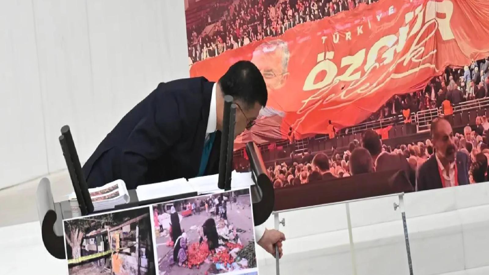 “Özgür Gelecek” pankartı gösterilmemişti; TBMM Başkanlığı’ndan “netlik” gerekçesi!