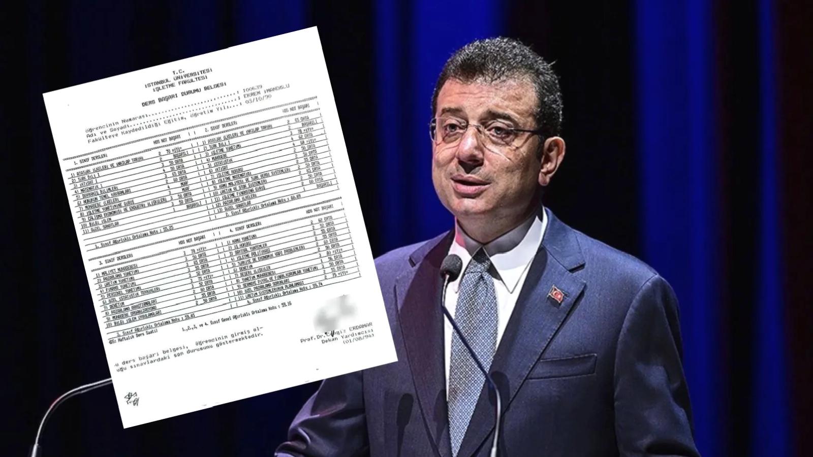 Dersleri geçemediği iddia edilmişti: İmamoğlu’nun mezuniyet notları ortaya çıktı